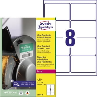Avery Zweckf. Etikett 99,1,x67,7mm ws 320 St.