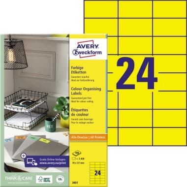 Avery Zweckform Etikett 70x37mm ge 2400St.