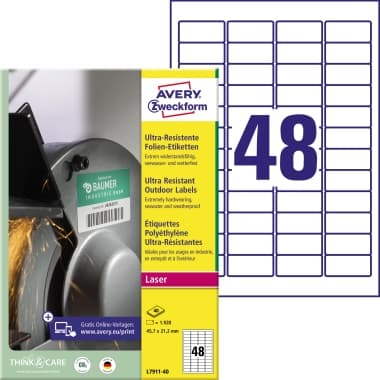 Avery Zweckf. Etikett 45,7x21,2mm ws 1920 St.