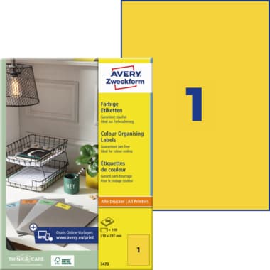 Avery Zweckform Etikett 210x297mm ge 100St
