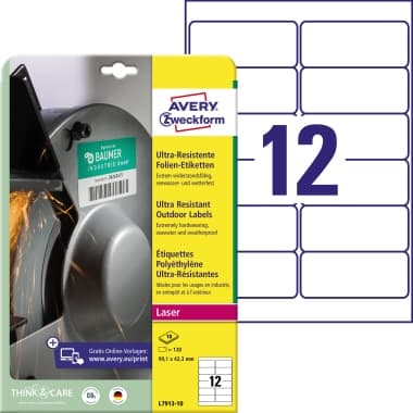 Avery Zweckf. Folienetikett 99,1x42,3mm 120 St.