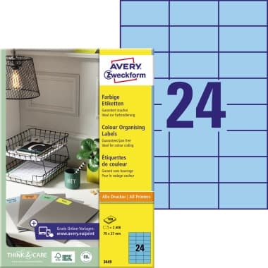Avery Zweckform Etikett 70x37mm bl 2400St
