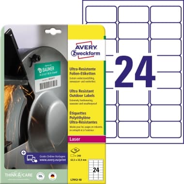 Avery Zweckf. Folienetikett 63,5x33,9mm 240 St.