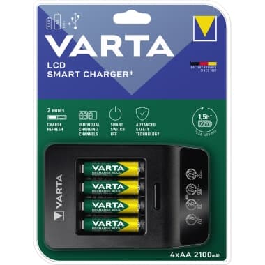 Varta Ladegerät LCD Smart Charger+ 4xAA 2.100mAh