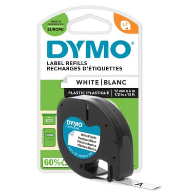 Dymo Schriftband-Kassette LetraTag 12mmx4m sw auf ws