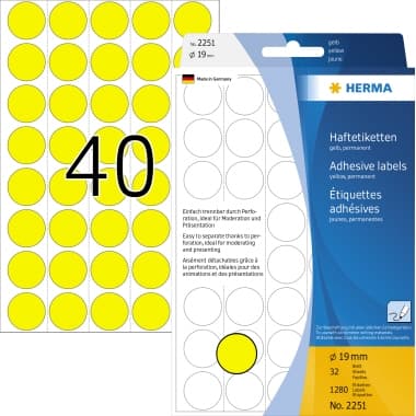 Herma Markierungspunkt 19mm Papier ge 1.280 St.