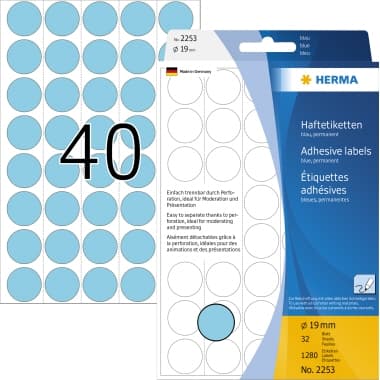 Herma Markierungspunkt 19mm Papier bl 1.280 St.