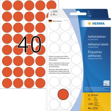 Herma Markierungspunkt 19mm Papier rt 1.280 St.
