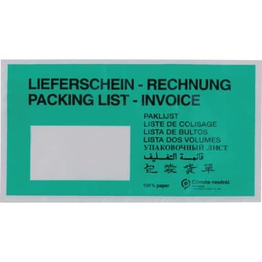Wihedü Lieferscheintasche DIN lang Pergamin 250St.