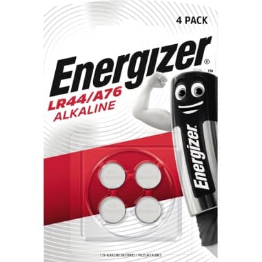 Energizer Knopfzelle LR44/A76 Alkali 4 St./Pack.