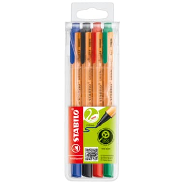 Stabilo Feinschreiber GREENpoint 0,8mm sort 4 St.