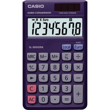 Casio Taschenrechner Solar/Batterie dunkelblau