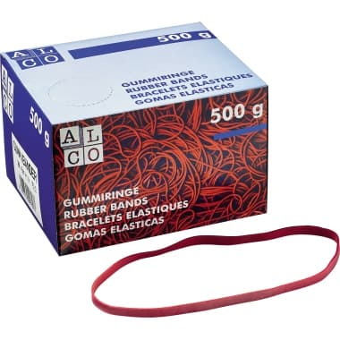 Alco Gummiband 6x200mm rot 500g/Pack.