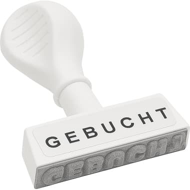 Wedo Textstempel GEBUCHT 45mm Kunststoff ws