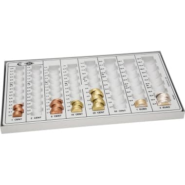 Wedo Geldzählbrett Kompakt 33,3x18,3x3,1cm lichtgrau