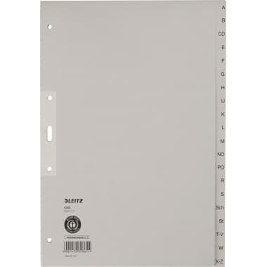 Leitz Register A-Z DIN A4 20teilig Papier grau
