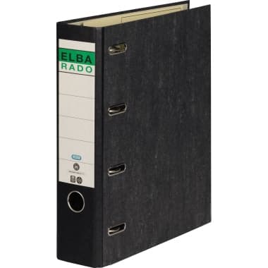Elba Doppelordner 75mm für 2xDIN A5 quer Altpapier sw