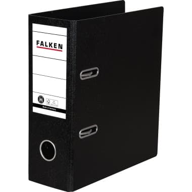 Falken Ordner S80 DIN A5 hoch 80mm Hartpappe sw