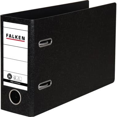 Falken Ordner S80 DIN A5 quer 80mm Hartpappe sw