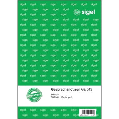 Sigel Gesprächsnotiz DIN A5 50Blatt ge