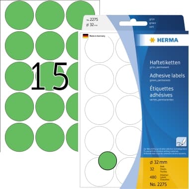Herma Markierungspunkt 32mm grün 480 St./Pack.