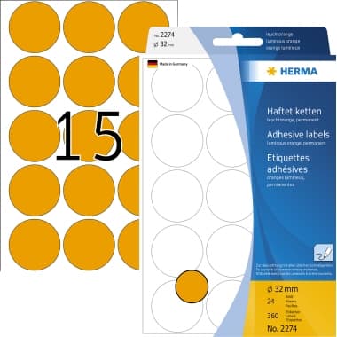 Herma Markierungspunkt 32mm leuchtorange 360 St.