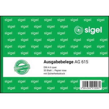 Sigel Ausgabebeleg DIN A6 quer 50Blatt
