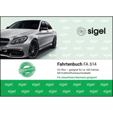 Sigel Fahrtenbuch DIN A6 für PKW 40Blatt