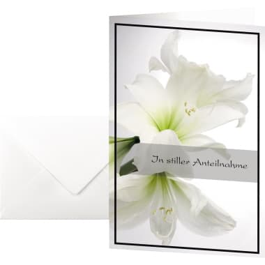 Sigel Trauerkarte Amaryllis 11,5x17cm 10 St. +Umschläge