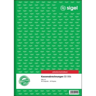 Sigel Kassenabrechnung A4 SD 2x40Bl
