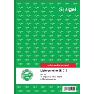 Sigel Lieferschein DIN A5 selbst-durchschr. 3x40Blatt