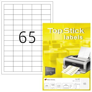 Etikett TopStick 38x21,2mm weiß 6.500St