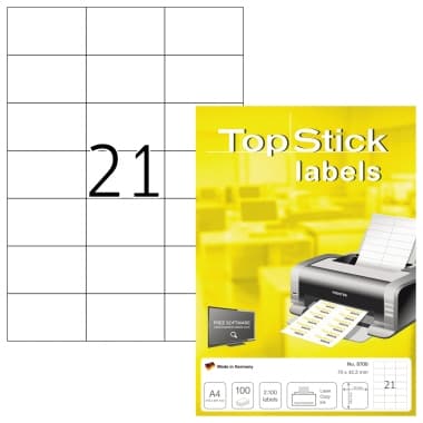 Etikett TopStick 70x42,3mm weiß 2.100St