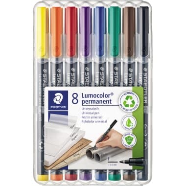 Staedtler Folienstift Lumocolor 0,6mm sort. 8 St.