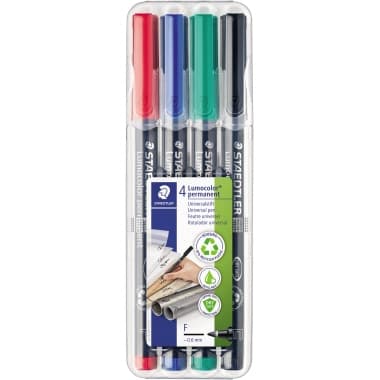 Staedtler Folienstift Lumocolor 0,6mm sort. 4 St.
