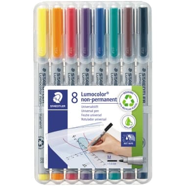 Staedtler Folienstift Lumocolor 1mm sort 8 St.