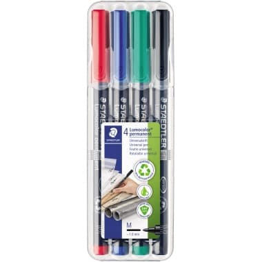 Staedtler Folienstift Lumocolor 1mm sort 4 St.