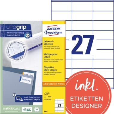 Avery Zweckform Etikett 70x32mm ws 2700St.