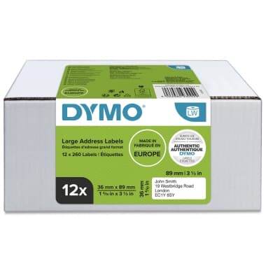 Dymo Adressetikett 36x89mm Rolle 260Etik. 12St.