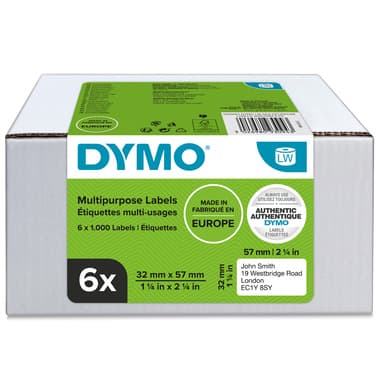 Dymo Vielzwecketikett 32x57mm 1.000St. 6 Rl./Pack.