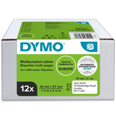 Dymo Vielzwecketikett 32x57mm Rolle 1.000Etik. 12St