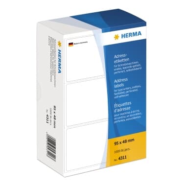 Herma Adressetikett 95x48mm zickzack ws 1.000 ST.