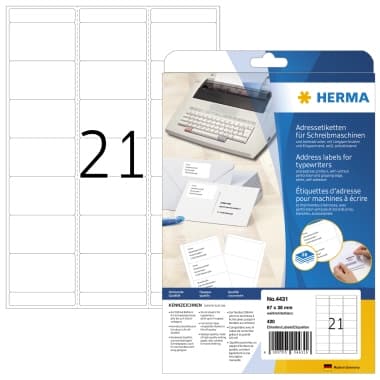 Herma Etikett 67x38mm weiß 420St