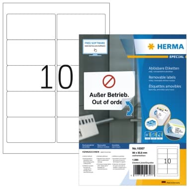 Herma Etikett 96x50,8mm ablösbar ws 1.000 St..