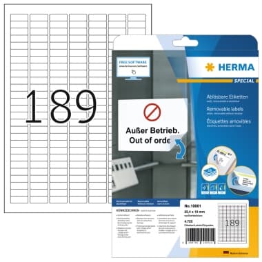 Herma Haftetikett 25,4x10mm ws 4.725 St.
