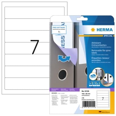 Herma Ordneretikett Special 192x38mm sk ablösbar ws 175St
