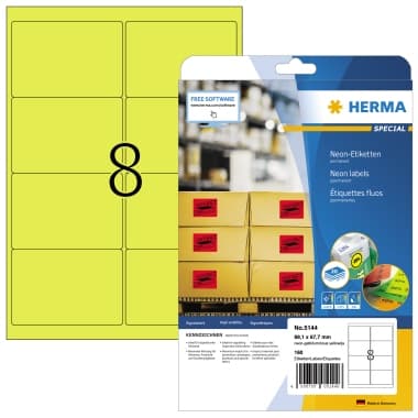 Herma Etikett 99,1x67,7mm neongelb 160 St.