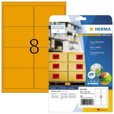 Herma Etikett 99,1x67,7mm neonorange 160 St.