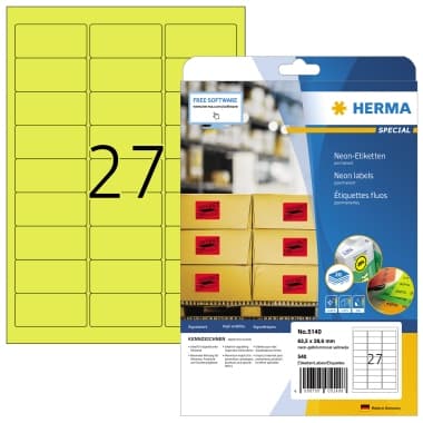 Herma Etikett 63,5x29,6mm neon ge 540St