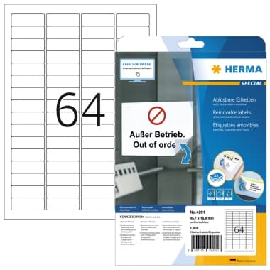 Herma Sichtreiteretikett 45,7x16,9mm sk ws 1.600 St.